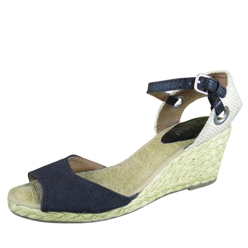 Lucky Brand Women's Kyndra Espadrille Black Fabric Sz 7.5 Medium ‎ Used 2025